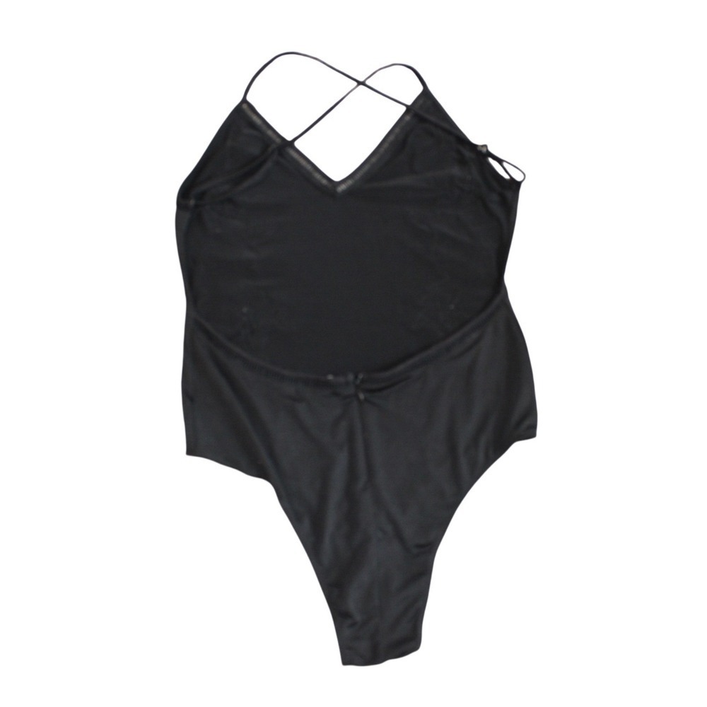 SEEK the Label Floral Embroidered Bodysuit Black Strappy Back Festival Boho M - Picture 3 of 4